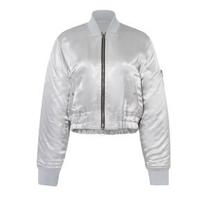 Elizabeth and James Metallic silver bomber jacket size Medium